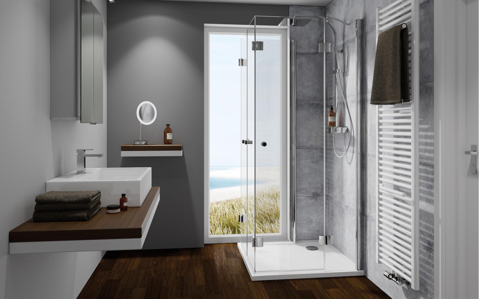 Fensterlösung der Duschkabinenserie Aperto von HSK